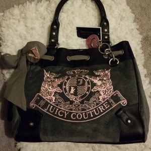 Juicy Couture Daydreamer Gray and Pink Bag
